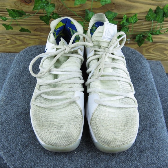 Nike Kevin Durant 10 Men Sneaker Shoes White‎ Fabric Lace Up Size 12 Medium - Picture 3 of 9